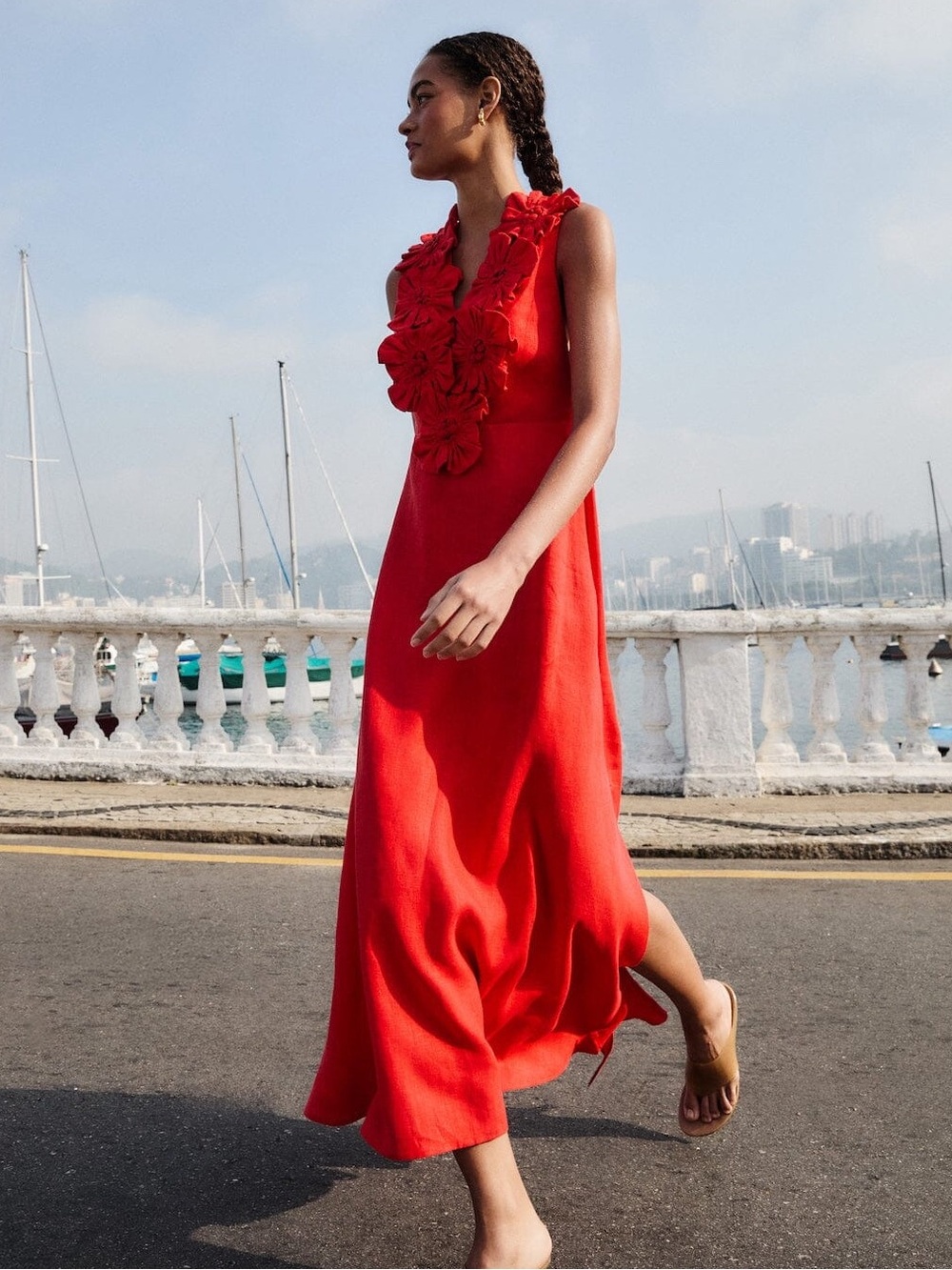 Farm Rio Red 3d Flower Maxi Dress - Picture 2 of 6
